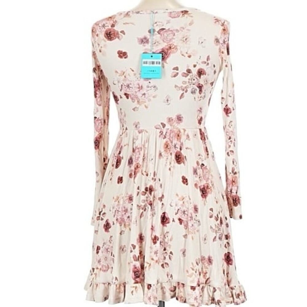 NWT Posh Peanut Long Sleeve Twirl Dress with Floral Print, Size 10-12 Years